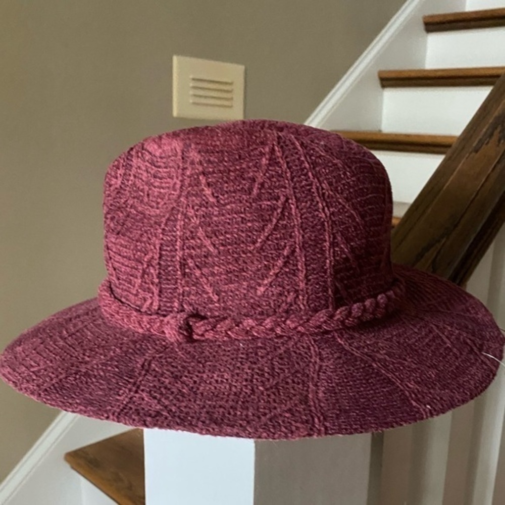 Anthropologie Chenille Trimmed Rancher  Hat